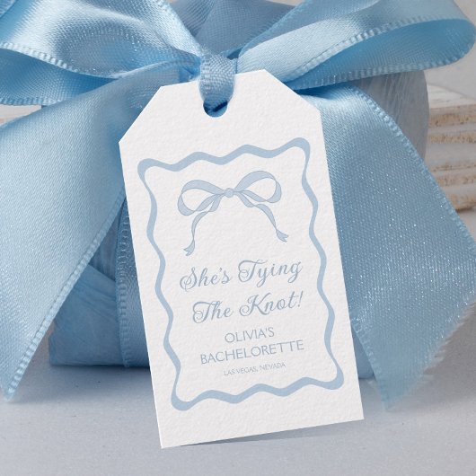 Blue Bow Sie bindet den Knoten-Junggeselinnen-Absc Geschenkanhänger