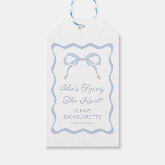 Blue Bow Sie bindet den Knoten-Junggeselinnen-Absc Geschenkanhänger (Vorderseite)