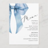 Blue Bow Sie bindet den Knoten Menükarte (Vorderseite)