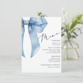 Blue Bow Sie bindet den Knoten Menükarte (Stehend Vorderseite)