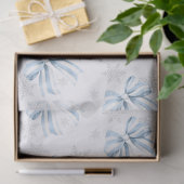Blue Bow Silver Snowflake Winterthema Seidenpapier (Geschenk)