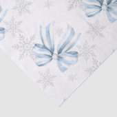 Blue Bow Silver Snowflake Winterthema Seidenpapier (Ausschnitt)