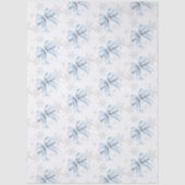Blue Bow Silver Snowflake Winterthema Seidenpapier (Vorderseite)