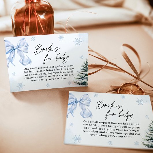 Blue Bow Snowflake Baby Showbücher für Babykarte Einladung