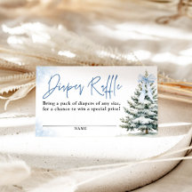 Blue Bow Snowflake Babydusche Windelwaschkarte