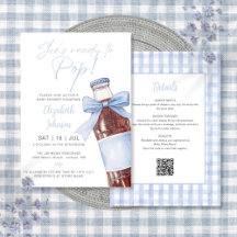 Blue Bow Soda Bottle Baby Shower All In One