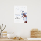 Blue Bow Soda Bottle Baby Shower Welcome Sign Poster (Küche)