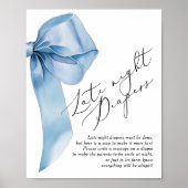 Blue Bow Spate Night Diapers Baby Duschgame Poster (Vorne)