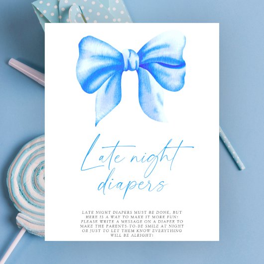 Blue bow - Spätes Nacht-Windenspiel Poster