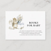 Blue Bow Squirrel Books for Baby Shower Card Begleitkarte (Vorderseite)