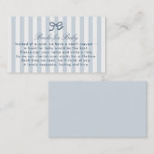Blue Bow & Stripes Books für die Babyverschlusskar Visitenkarte (Vorne/Hinten)