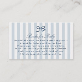 Blue Bow & Stripes Books für die Babyverschlusskar Visitenkarte