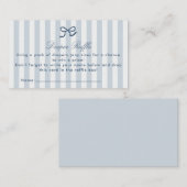 Blue Bow & Stripes Diaper Raffellenkarte Visitenkarte (Vorne/Hinten)