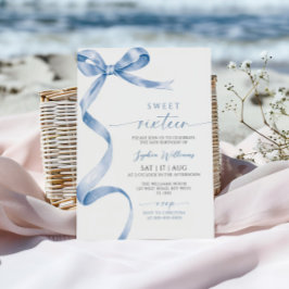 Blue Bow Sweet 16 Birthday Einladung