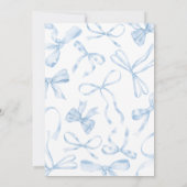 Blue Bow Sweet 16. Geburtstagsparty Einladung (Rückseite)