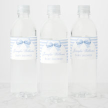 Blue Bow Sweet Baby Boy Dusche Wasserflaschen Labe