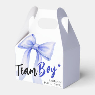 Blue Bow Team Boy Ribbon Cute Baby Shower  Geschenkschachtel