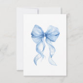 Blue bow Thank You Card Dankeskarte (Rückseite)