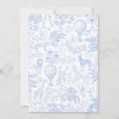 Blue Bow Toile De Jouy Boy Baby Shower Einladung (Rückseite)