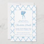 Blue Bow Trellis Baby Shower Invitation Einladung (Vorderseite)