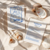 Blue Bow Tropical Bachelorette Einladung