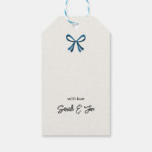 Blue Bow und Mistletoe Geschenkanhänger (Rückseite)