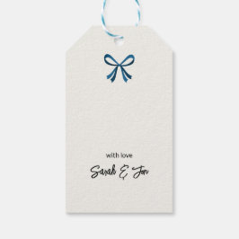 Blue Bow und Mistletoe Geschenkanhänger