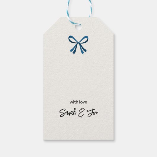 Blue Bow und Mistletoe Geschenkanhänger (Rückseite)