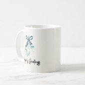 Blue Bow und Mistletoe Kaffeetasse (Vorderseite Links)
