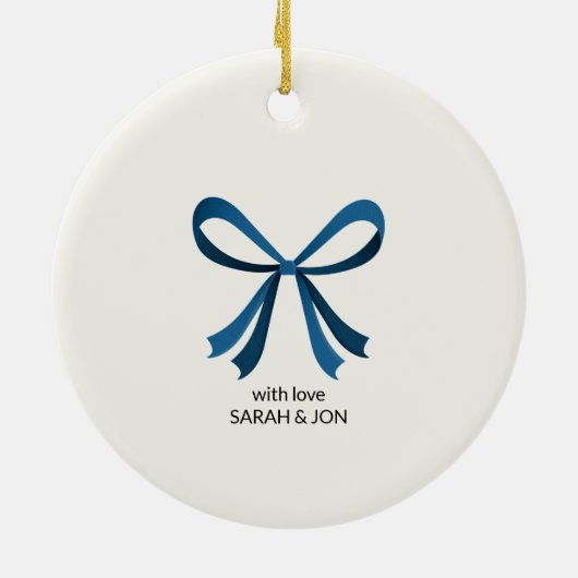 Blue Bow und Mistletoe Keramik Ornament (Hinten)