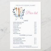 Blue Bow Utensils Cooking Bakery Price List Flyer (Vorne)