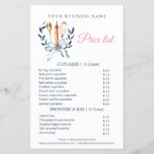 Blue Bow Utensils Cooking Bakery Price List Flyer (Hinten)