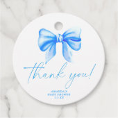 Blue Bow Vielen Dank Card Geschenkanhänger (Vorderseite)