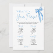 Blue Bow Was ist in deinem Brautparty? Einladung (Vorderseite)