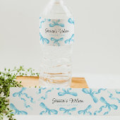 Blue Bow Wasserflaschenetikett