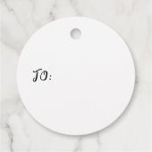 Blue Bow Watercolor Weihnachtskranz Geschenkanhänger (Rückseite)