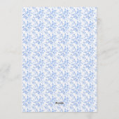 Blue Bow Watercolor Wreath Grandmillenial Einladung (Rückseite)