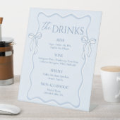 Blue Bow Wedding Bar Drink Menu Sockelschild (In Situ)