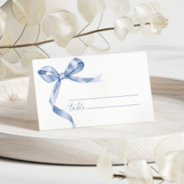 Blue Bow Wedding Platzkarte