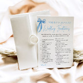 Blue Bow Wedding Traditions Brautparty Game Einladung