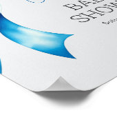 Blue Bow Welcome Sign, Blue Bow Baby Shower Poster (Ecke)