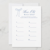 Blue Bow, wie alt war sie, wenn sie ein Bridal-Spi Einladung (Vorderseite)