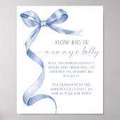 Blue Bow Wie groß ist Mommys Baby Shower Game Poster (Vorne)