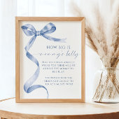 Blue Bow Wie groß ist Mommys Baby Shower Game Poster