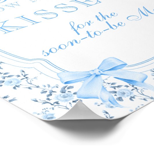Blue Bow Wie viele Kisses Brautparty Game Poster (Ecke)