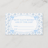 Blue Bow Wie viele Kisses Bridal Game Begleitkarte (Vorderseite)