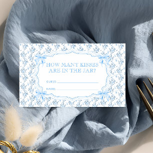 Blue Bow Wie viele Kisses Bridal Game Begleitkarte