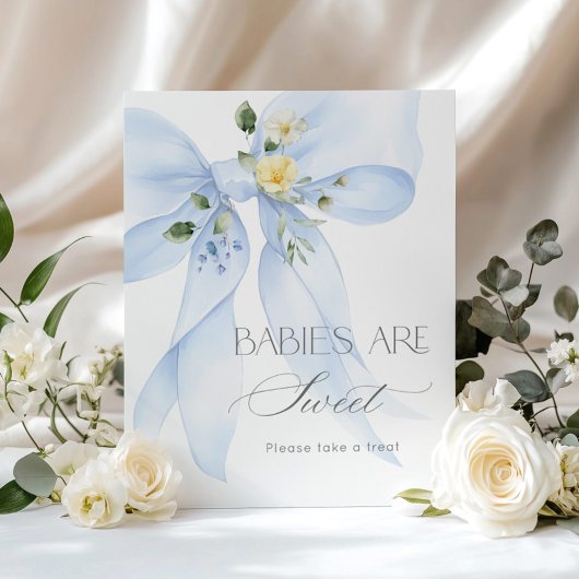 Blue Bow Wildblume Babys sind süß Poster