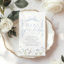 Blue Bow Wildblume Book for baby ticket Begleitkarte