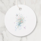 Blue Bow Wildflower Baby Shower Thank You Geschenkanhänger (Rückseite)